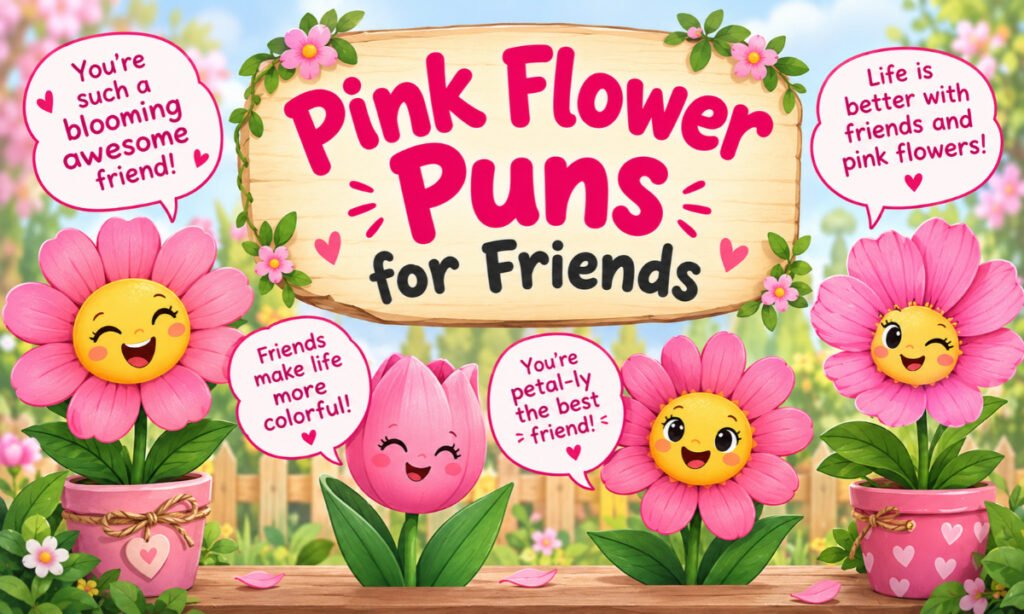 Pink Flower Puns for Friends